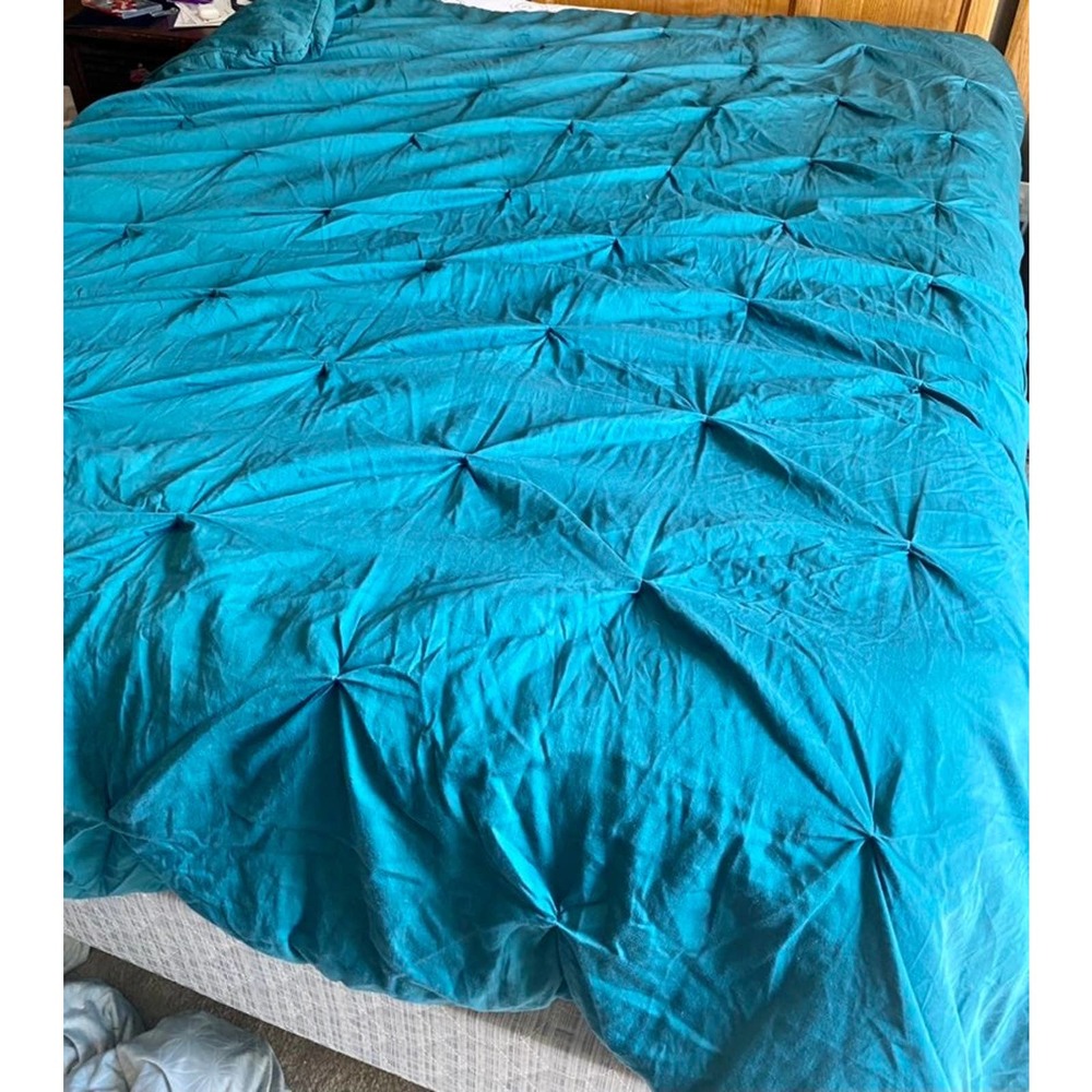 Pinched Pleat Comforter Set (Full/Queen) 3pc - Threshold™ - Teal